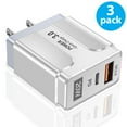 thumbnail image 2 of 3 PACK 20W USB C Charger Compatible With iPhone 15/15 Plus/15 Pro Max, Type-C Wall Charger Block, Dual Port Fast Charging Plug Compatible With iPhone 15 14 13 12 11 X XR 8, Galaxy S23 S22, White, 2 of 3