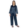 thumbnail image 1 of Moomaya Satin Nightwear Pajama Set For Womens Button Down Sleepwear Pj Set Soft Loungewear, 1 of 1
