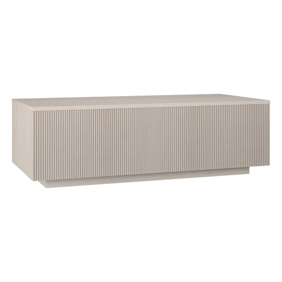 Reyes 48" Wide Rectangular Fluted Coffee Table in Alder White