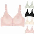 thumbnail image 3 of Womens Wireless Bras Seamless Front Close Bra Push Up Bralettes Underwear Comfortable Bra for Older Women (38/85BC, Pink), 3 of 3
