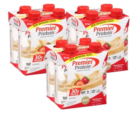 Premier Protein Shake, 30g of Protein, Strawberries & Cream, 11 Oz, 12 Ct