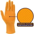 thumbnail image 4 of Inspire Heavy Duty Orange Nitrile Disposable Gloves | ULTRA 8 Mil Diamond Textured Grip | Industrial Mechanic Gloves (100, XXL), 4 of 5