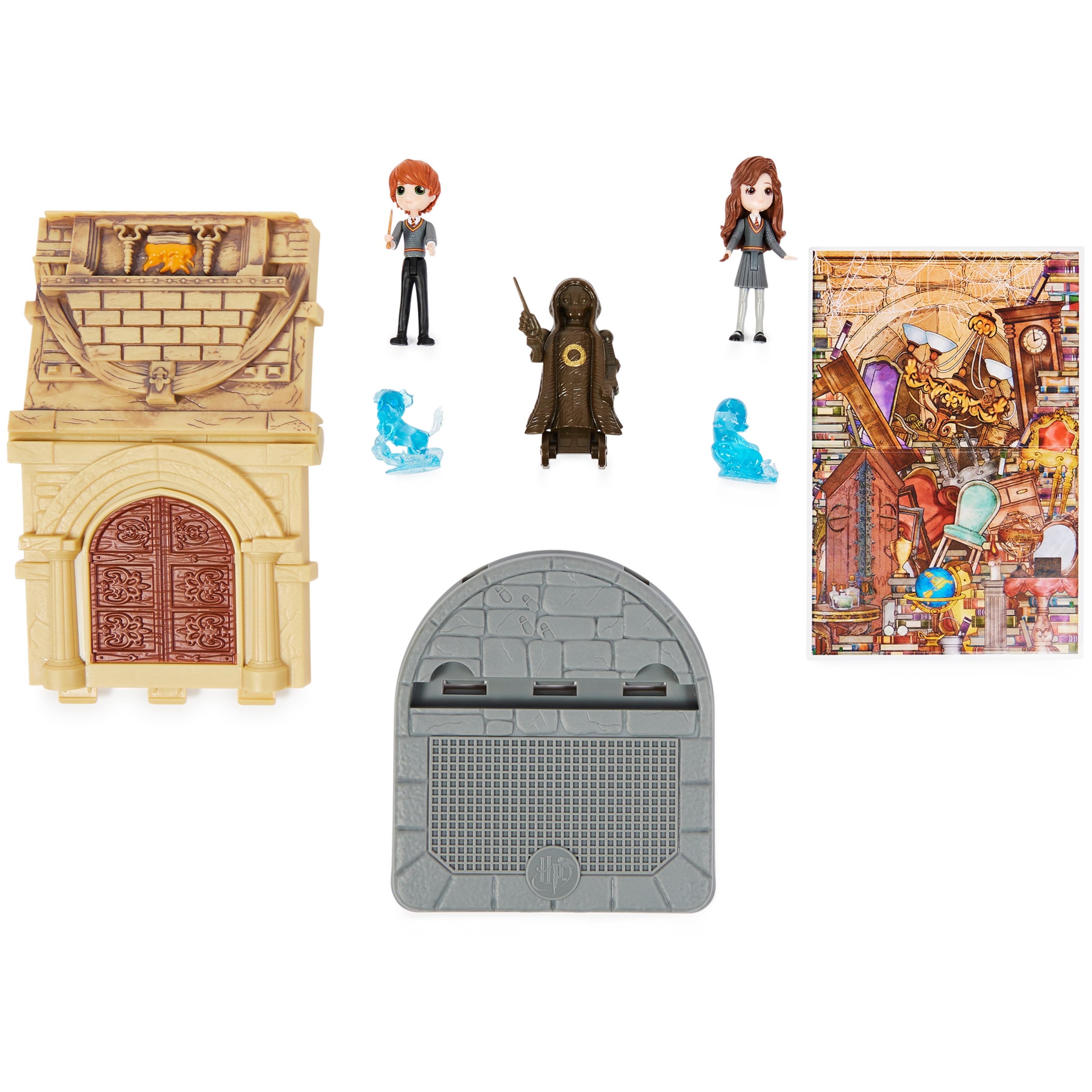  Harry Potter Hogwarts Great Hall Mini Playset with 5  Interactive Features, 4 Mini Figures, Podium, Goblet, Plus Works with  Wizard Training Wands (Sold Separately) : Toys & Games