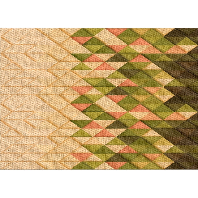 Ahgly Tapis Rectangulaire Lavable en Machine Intérieur Transitionnel Jaune Orange, 6 Pieds x 9 Pieds