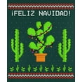thumbnail image 4 of Old Glory Mens Cactus Desert Feliz Navidad Ugly Christmas Sweater Long Sleeve T Shirt, 4 of 6