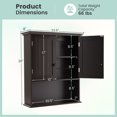 thumbnail image 3 of Costway, Espresso, P2 MDF, Wall Mount Bathroom Cabinet, 23.50 x 8.00 x 28.00 Inches, 3 of 10
