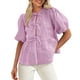 thumbnail image 1 of Blusa PRETTYGARDEN para mujer a rayas con lazo en la parte delantera y manga abullonada, 1 of 9
