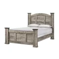 thumbnail image 2 of Rustic Gray Poster Queen Size 6pc Bed Set Storage Wooden Master Bedroom Furniture, 2 of 9