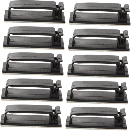 50pcs Wall Plug Cable Organizers Clips Tabletop Black Power Holder Network Holders Use Office Under Outdoor Clip Tv Fixators Organizer Buckles Charging Organizing Coax Cords