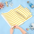 thumbnail image 4 of Uxcell Beach Sling Chair Replacement Canvas Lounge Fabric with Pillow Pinstripe Yellow, 4 of 7