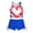 Blue, variant on Girls Swimsuits Sets 2 Piece Adjustable Tank Top with Tropical Print Shorts Sets Teens Summer Beach Swimwear 7-16 Years