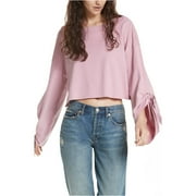 Free People Womens Holala Statement Sleeve Crop Sweatshirt