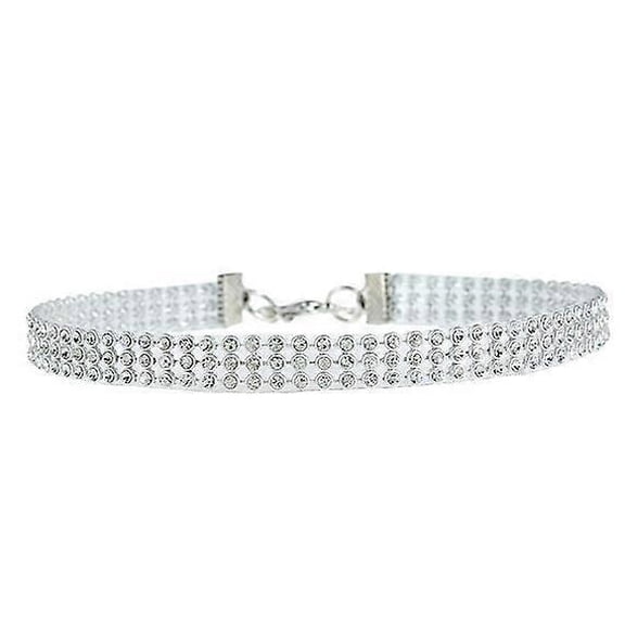 Rhinestone Choker Necklace Silver Sparkly Crystal Necklaces Bridal Necklace Jewelry For Women