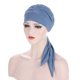 thumbnail image 5 of Gorro de cola larga de lino de cristal de color sólido, pañuelo para la cabeza simple multicolor, gorro de quimioterapia, 5 of 6
