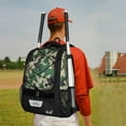 thumbnail image 4 of WOLT | Baseball Bag 29L Baseball Backpack for Youth Kid Boy with Hidden Hooks on The Back Polyester New Camogreen, 4 of 5
