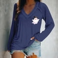 thumbnail image 2 of MVRLSH Womens Tops Blouse Casual Halloween Dark Terrifying Fashion Printed Comfortable Tees Loose Fit Blouses Blue - XXXL, 2 of 5