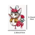 thumbnail image 4 of 30 Sheets / Set Temporary Tattoo , Cute Cat Japanese Cartoon Anime Flower, Waterproof Long Lasting For 2- 5 Days Realistic Pattern, Arm Leg Non-toxic Tattoo Stickers For Men And Women, 4 of 4