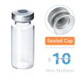 thumbnail image 4 of 10 Pack 10ml Sealed Sample Vials, Transparent Glass Vials with Self Healing Injection Port, 4 of 8