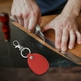 thumbnail image 4 of Uxcell Leather Key Fob, 4 Pack Genuine Leather Air Tag Holder Portable Key Fob Keychain, Red, 4 of 6