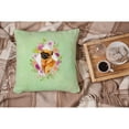 thumbnail image 4 of Brabant Griffon Green Flowers Fabric Decorative Pillow, 4 of 4