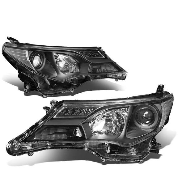 DNA Motoring For 13-15 Toyota Rav4 Black Clear Corner Projector Headlight Lamps Pair
