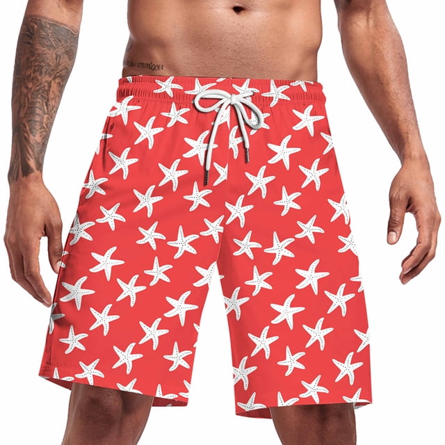 Men's Summer Casual Swim Trunks American Flag Beach Shorts