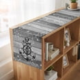 thumbnail image 6 of Table Runners 48 Inches Long Dress Scarves, Nautical Anchor Farmhouse Kitchen/Dining Table Runner, Short Coffee Tablerunners, Rudder Stars Retro Black Grey Wooden Grain 13x48 Inch, 6 of 9