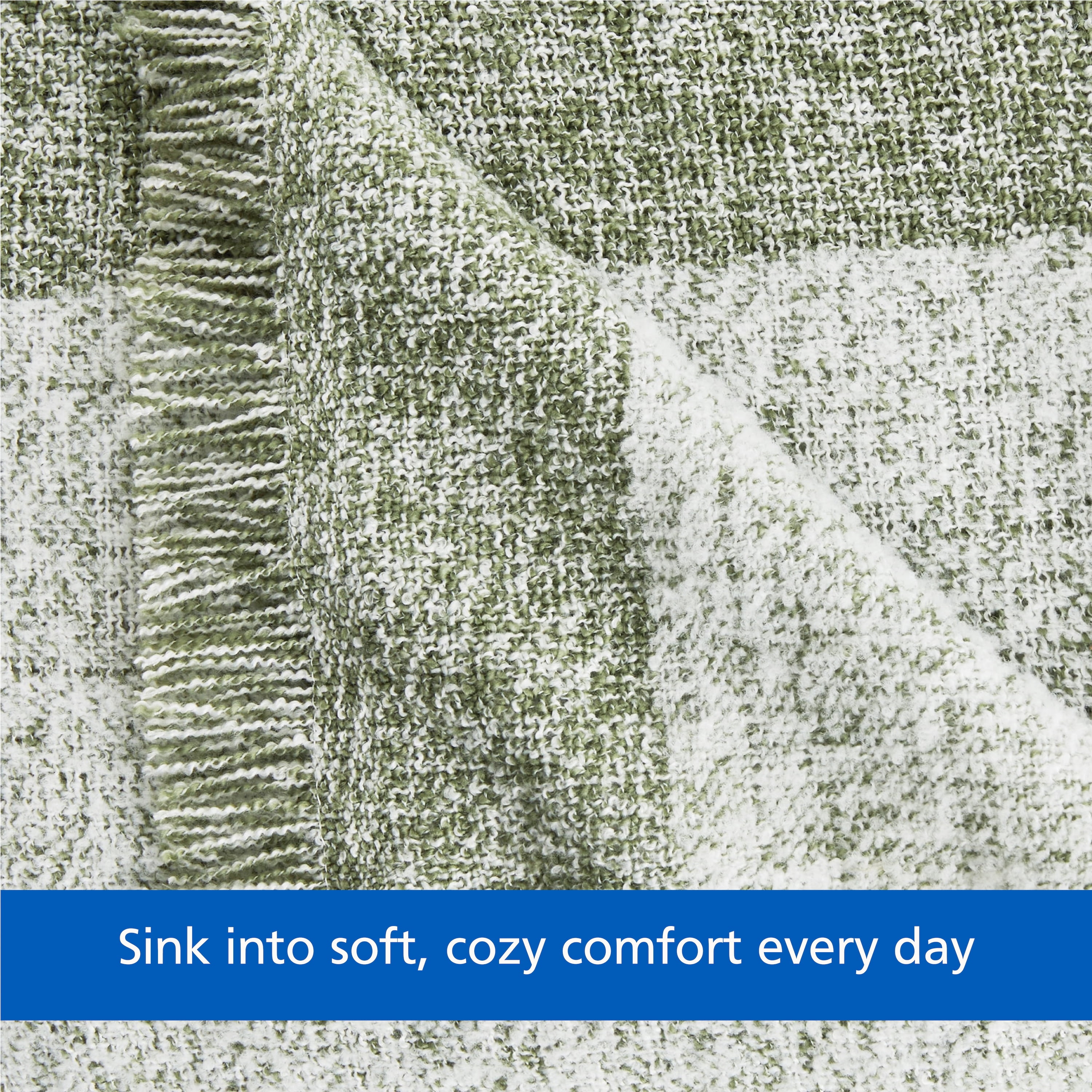 Mainstays Melange Throw Blanket, Bay Leaf, 50 in x 72 in