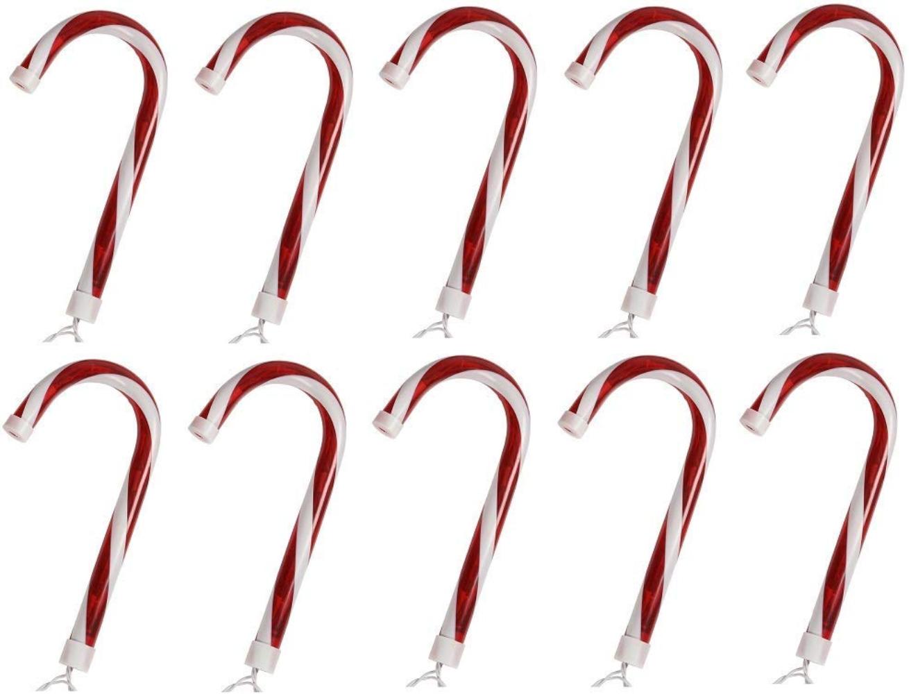 Candy Cane Stake Lights 10'' Christmas Lawn Decor Set of 8, 8 classic