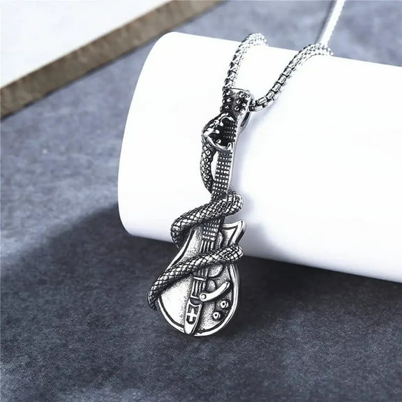 Rock Star Guitar Necklace Snake Heavy Metal Band Music Thrash Punk