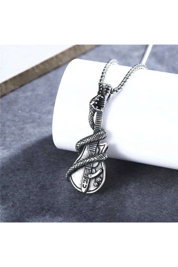 Rock Star Guitar Necklace Snake Heavy Metal Band Music Thrash Punk