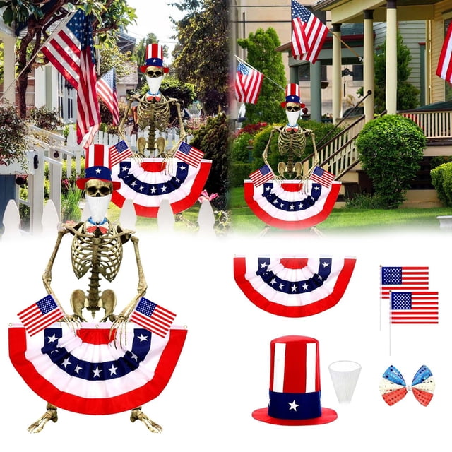 Ainf Skeleton For Independence Day Patriotic Party Halloween Themed Centerpieces And Home