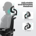 thumbnail image 2 of Atilioo Office Chair, Ergonomic Computer Desk Mesh Chair with Up&Down Lumbar Support, Headrest, Adjustable Swivel High-Back Chair with Flip-up Armrests, Gray, 2 of 7