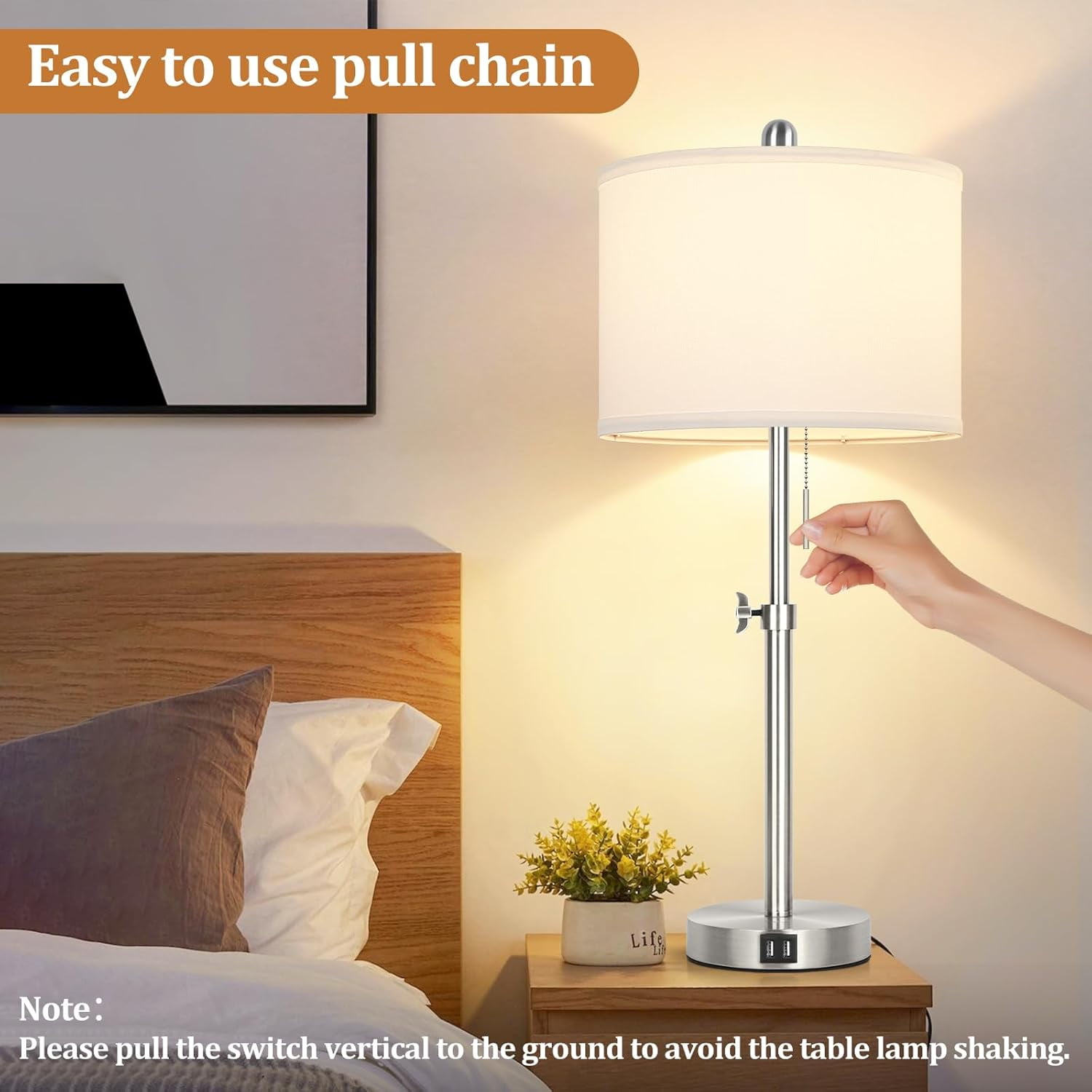 Table Lamp for Bedroom Set of 2, 23