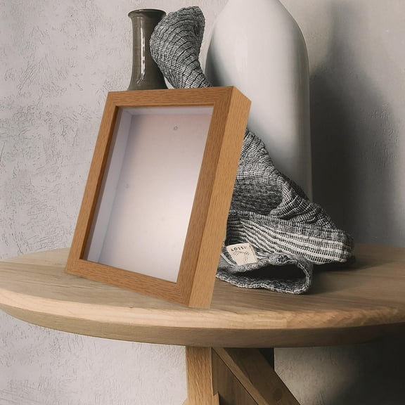 HEMOTON Dried Flower Display Frame with Transparent Window for DIY Use Light Brown Density Board Organic Glass 7.87x5.91 Inches