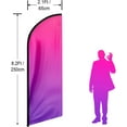 thumbnail image 2 of QSUM Gradient Colored Themed Feather Flag, 11FT Advertising Swooper Flag, Vivid Color and Fade Proof Signs for Businesses (Flagpole Not Included) (Pink&Purple), 2 of 12