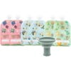 WeeSprout Double Zipper Reusable Food Pouches for Babies & Toddlers, Educational, 3.4 fl oz