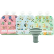 WeeSprout Double Zipper Reusable Food Pouches for Babies & Toddlers, Educational, 3.4 fl oz