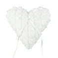 thumbnail image 4 of LABSERRON 1Pcs White Satin Lace Ribbon Heart Shaped Pillow for Wedding Ceremony, 4 of 8