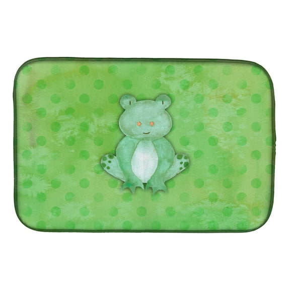 Polkadot Frog Watercolor Dish Drying Mat
