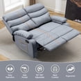 thumbnail image 6 of 2 Seater Manual Loveseat Recliner Sofa, Home Theater Seating with Console, 2 Seater Manual Reclining RV Sofa for Living Room, Dark Gray, 6 of 9