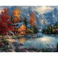 thumbnail image 1 of Pintura de diamante 5D DIY Taladro cuadrado completo Lago Cottage Decoración del hogar (ZQF9617) Hugtrwg Para estrenar, 1 of 9