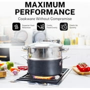 Granitestone 20 Pc Complete Pots and Pans Set Non Stick, Pot and Pan Set Cookware Set with Deep Frying Pan and Bakeware, Non Stick Pots and Pan Set with Utensils, Oven/Dishwasher Safe, Black