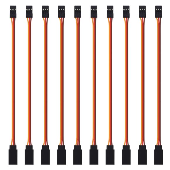 ACEIRMC 10pcs 3-Pin Servo Extension Cable Cord Female to Male Lead Wire Connector JR for RC Car Airplanes Remote Control (50cm)