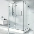 thumbnail image 2 of VIGO Monteray 32 in. L x 40 in. W x 79 in. H Frameless Hinged Shower Enclosure Kit in Brushed Nickel with 3/8 in. Clear Glass, 2 of 11
