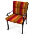 thumbnail image 2 of Jordan Manufacturing Sunbrella 44" x 22" Astoria Sunset Burgundy Stripe Rectangular Outdoor Chair Cushion with Ties and Hanger Loop, 2 of 12
