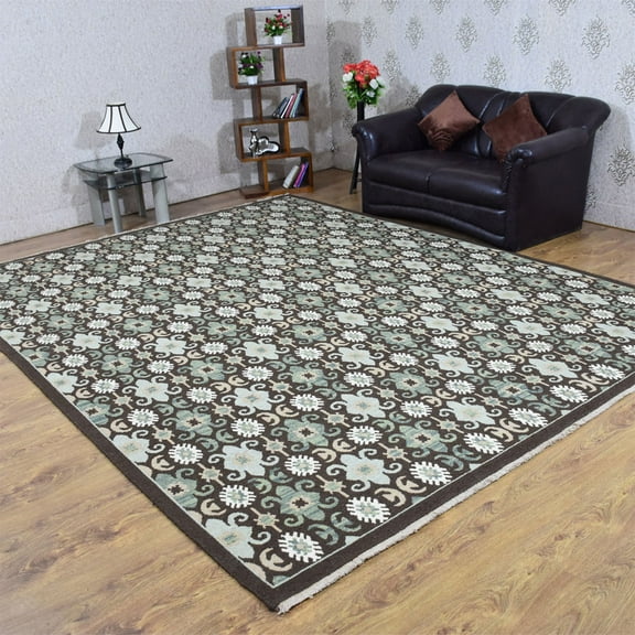 RUGSOTIC CARPETS HAND KNOTTED SUMAK WOOL AREA RUGS - 9'x12', Rectangle, Multicolor, Classic Oriental Traditional Design, High Pile Thick Handmade Anti Skid Area Rugs for Living Room, Bed Room (SW0017)