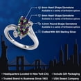 thumbnail image 2 of Gem Stone King 925 Sterling Silver Green Mystic Topaz and White Moissanite Ring for Women (1.93 Cttw, Heart Shape 6MM, Gemstone Birthstone, Available in Size 5, 6, 7, 8, 9), 2 of 6