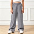 thumbnail image 2 of 5-6 Years Child High Waisted Cargo Pants for Girls Baggy Y2k Straight Wide Leg Pants with Pockets Streetwear, 2 of 4