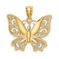 thumbnail image 1 of 14K Yellow Gold Casted Open Back Solid Polished Finish Butterfly Charm Pendant, 1 of 4